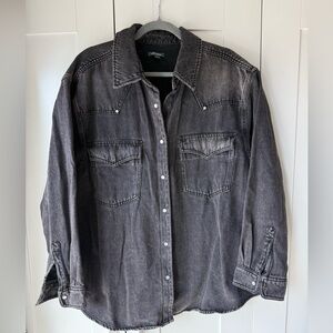 Wild Fable plus size western shacket jacket distressed denim 1X